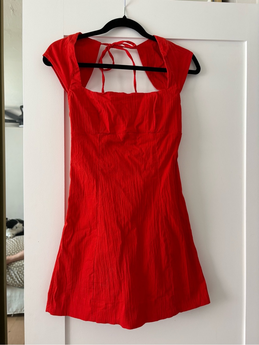 Free people red Tie-Back Square Neck Women’s Dress
